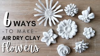 How to Make Easy Air Dry Clay Flowers  Beginners Tutorial [upl. by Kissee]