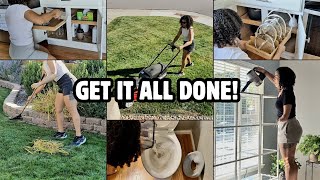 GETTING IT ALL DONE ✅ YARD MAINTENANCE  RUG SHAMPOO  ORGANIZE CABINETS  DECLUTTER  MORE [upl. by Suter]