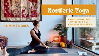 Høstferie Yoga  rolig og myk yogatime  18 min  norsk [upl. by Talie243]