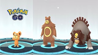 Teddiursa Ursaring Ursaluna Full Evolution  Pokémon GO [upl. by Nylesoy]