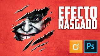 🔴 Efecto de Rasgado en Papel en PHOTOSHOP tutorial ⭐ [upl. by Anirad]