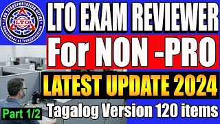 LTO EXAM REVIEWER 2024 FOR NON PROFESSIONAL DRIVERS LICENSE TAGALOG Part 1 [upl. by Medeah]