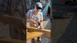 Assembling the guillotine ireland guillotine wood handtools blacksmith woodwork bunratty [upl. by Stilu]