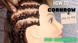 How to Cornrow for Beginners StepbyStep  Part 1 of Braiding Series [upl. by Nyllewell694]