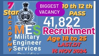 MES Military Engineer Service NO PHYSICAL 10 th 12 th PASS Age18 to 25 online Apply LDT16 NOV2024 [upl. by Pablo531]