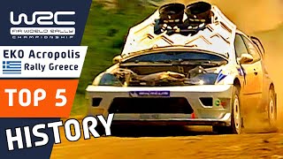 Top 5 Memorable Moments of WRC Acropolis Rally Greece Famous Wins Crashes and Dramas [upl. by Ashjian]