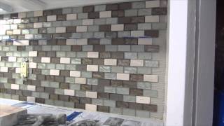 Glass mosaic tile instalation time lapse [upl. by Enram]