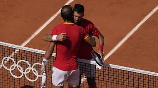 Olimpiadi Parigi 2024 Djokovic batte Nadal sulla terra rossa del Roland Garros [upl. by Leonardi]