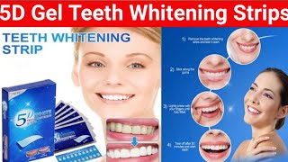 5D Gel Teeth Whitening Strips Review Professional Teeth Whitening Stripsteeth bleachingshorts [upl. by Marsiella]