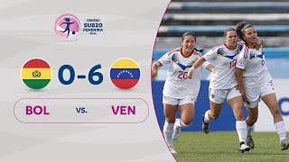 BOLIVIA vs VENEZUELA 06  RESUMEN  CONMEBOL SUB20 FEM  FASE DE GRUPOS [upl. by Dowski]