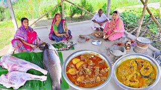 পুজো স্পেশাল মটনকারি রেসিপি সাথে রুইমাছ দিয়ে রুইপোস্ত রান্না  mutton curry recipe [upl. by Dera]