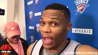 Russell Westbrook Tells Reporter Hes Not Cute When Asked About Kyrie Irving HoopJab NBA [upl. by Slosberg]