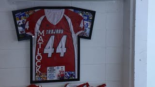 Boise State Homedale great Scott Matlocks high school jersey retired [upl. by Noiro584]