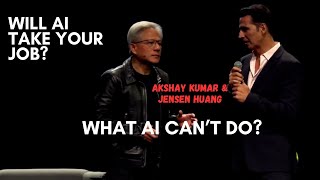 Is AI going to take your job Nvidia CEO Jensen Huang responds to Akshay Kumar NVIDIA summit India [upl. by Yelnikcm210]