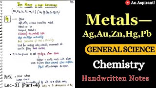 Chemistry  Chapter 6 Metals amp its compounds  Lec31 Part4 General Science [upl. by Muna]