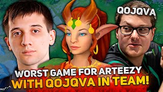 WORST GAME for ARTEEZY on ENCHANTRESS with QOJQVA on STORM SPIRIT [upl. by Trakas]