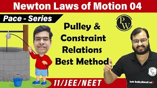 NLM 04  Pulley  Movable Pulley Constraint Relations  Mechanical Advantage  11  NEET IIT JEE [upl. by Relyuhcs]