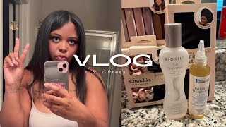 HAIR VLOGAttempting To Do A Silk Press At Home silkpress haircare fyp [upl. by Idnod22]