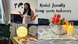 Rental friendly living room makeover  DIY ideas for wall decor Artistic Alisha vlogs [upl. by Harleigh]