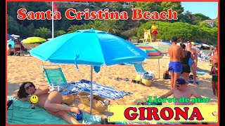 Santa Cristina 🏖BeachGironaLloret de MarWalking Tour [upl. by Acinna]