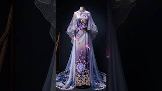 Light lavender color Chinese traditional dress illustration clytshort foryou fashion uzbekistan [upl. by Jeff744]