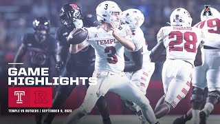 Game Highlights Temple vs Rutgers Football September 9 2023 [upl. by Aniala]