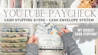 My Biggest Cash Stuffing  YouTube Paycheck 1550  Cash Envelope System [upl. by Appleby749]