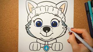 AniaKoloruje  Dla Maluchów  How to color PAW PATROL EVEREST JAK pokolorować PSI PATROL EVEREST [upl. by Siobhan813]