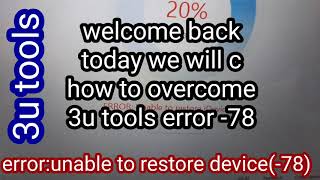 3u tools error unable to restore iDevice78 fix easy [upl. by Ark]