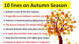 10 lines on Autumn Season  Essay on Autumn season  Autumn season essay in English 10 lines [upl. by Imena]