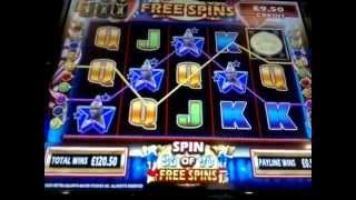 Huge Free Spins Feature on Rocky  Barcrest B3 £500 Jackpot fruit machine [upl. by Yorztif]