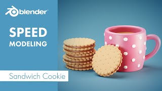 Sandwich Cookie Speed Modeling In Blender [upl. by Nyliuqcaj]