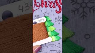 Christmas Advent Calendar 📆 🎄🎅 StitchAlong Day 2 Christmas Tree ✨ Free Embroidery Pattern [upl. by Ytirehc]