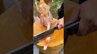 Best meat cutting skill in knife  Powerful of knife sharp duck meat cuttingduck stickmeat food [upl. by Nolaf422]