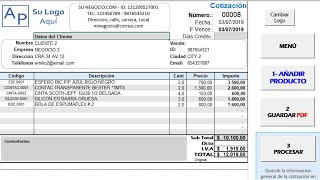 Formato de Cotización Automatizado  Sistema en Excel [upl. by Trebliw870]