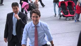 Exclusive Justin Trudeau arrives at The Peace Tower in Ottawa [upl. by Annoit]