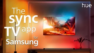 Experience smart Lighting with the Hue Sync TV App on Samsung QLED TVs [upl. by Ayamahs]