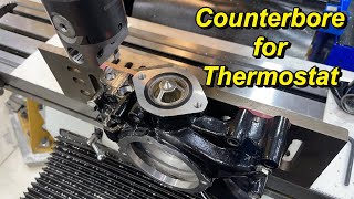 Mopar Water Pump Housing Part 2 Counterbore for Thermostat [upl. by Katharina]