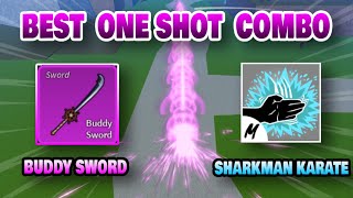 『Buddy sword  Sharkman karate  Human V4』Combo And Bounty hunting  Blox fruits  30M Bounty [upl. by Moriah]