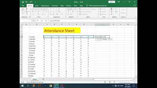 Create Attendance Sheet in Ms Excel present Absent ka formula kaise nikalein [upl. by Yecnuahc748]