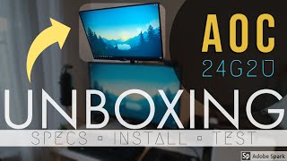 AOC 24G2U Unboxing and Setup  24quot 144hz 1ms 1080p Gaming Monitor  4Monitor Stand and AOC C32G1 [upl. by Jervis]