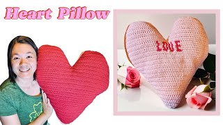 Crochet A Gigantic Heart Pillow in this EASY FREE Pattern Tutorial [upl. by Tobias]