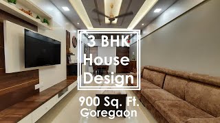 quot3 BHK House Design 900 Sq Ft Goregaon Mumbaiquot by CivilLanecom [upl. by Ynomrah255]