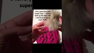 Easiest way to attach Pom poms to a knitted or crocheted hat [upl. by Zink846]