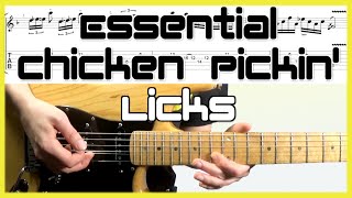 Top Chicken Pickin Licks Every Guitarist Should Know With TABS [upl. by Edmon]