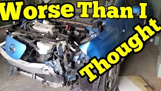 Nissan LEAF Rebuild  Part 1  The Damage [upl. by Joelynn]