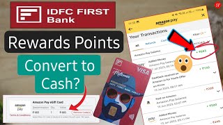 Credit Card Rewards Points Convert to Cash  idfc credit card reward points redeem in hindi 🔥 [upl. by Blaire]