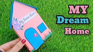 How To Make a beautiful Paper House DIY Miniature paper House  paper doll house  paper house DIY [upl. by Leamiba594]