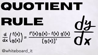 Quotient Rule for Derivatives [upl. by Bedwell]