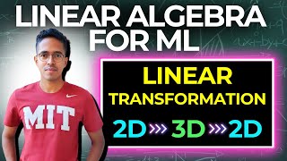 Foundations for Machine Learning  Linear Algebra  Transformation with nonsquare matrices 2D to 3D [upl. by Downey]